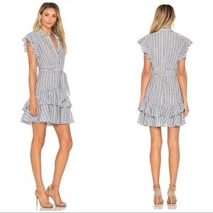 Rebecca Taylor striped tiered mini dress